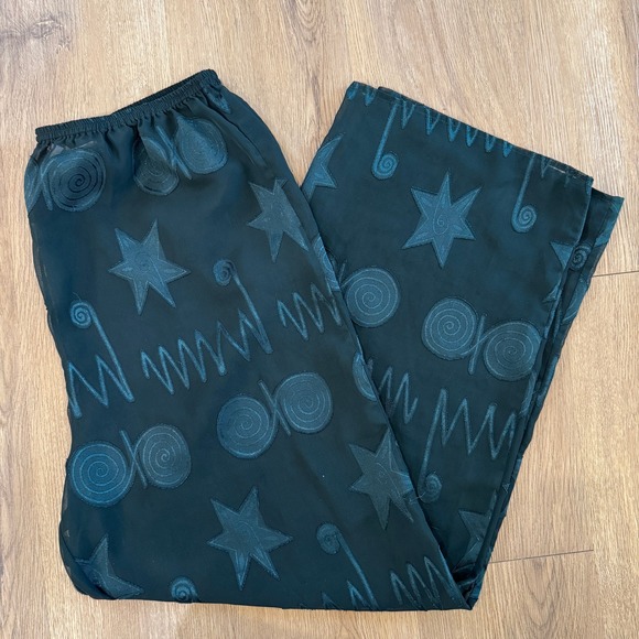 Vintage Victoria's Secret Sheer Pants Size Small Star Print Elastic Waist - Picture 1 of 7